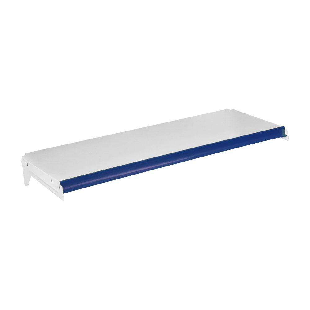 Bandeja Prateleira Com Reforço 30x91 para Gôndolas New Plus Com Porta Etiqueta Azul - SA Gôndolas