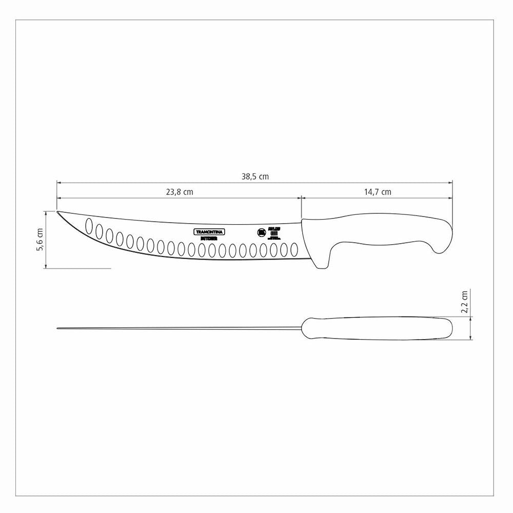 Faca Para Carne Butcher Lâmina Inox Cabo em Polipropileno Preto 10" - Tramontina 24658100