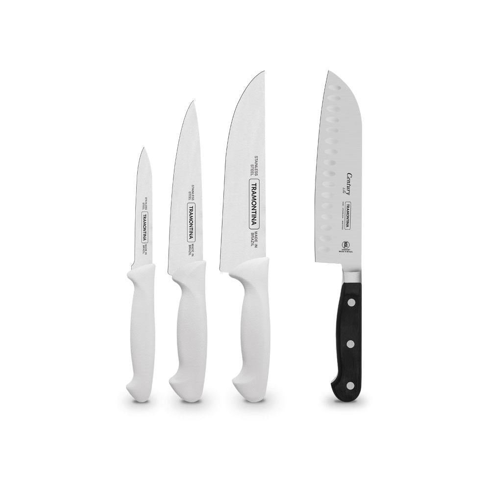 Kit Faqueiro Premium 3 Peças + 1 Faca Profissional Century Santoku 7 Pol - Tramontina