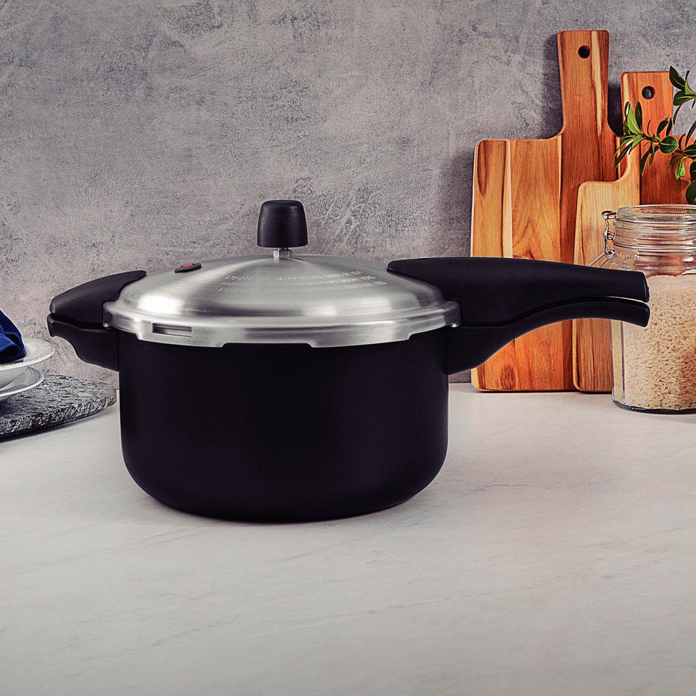 Panela de Pressão Effect Alumínio  Antiaderente 24 cm 6 l Preto - Tramontina 20592424