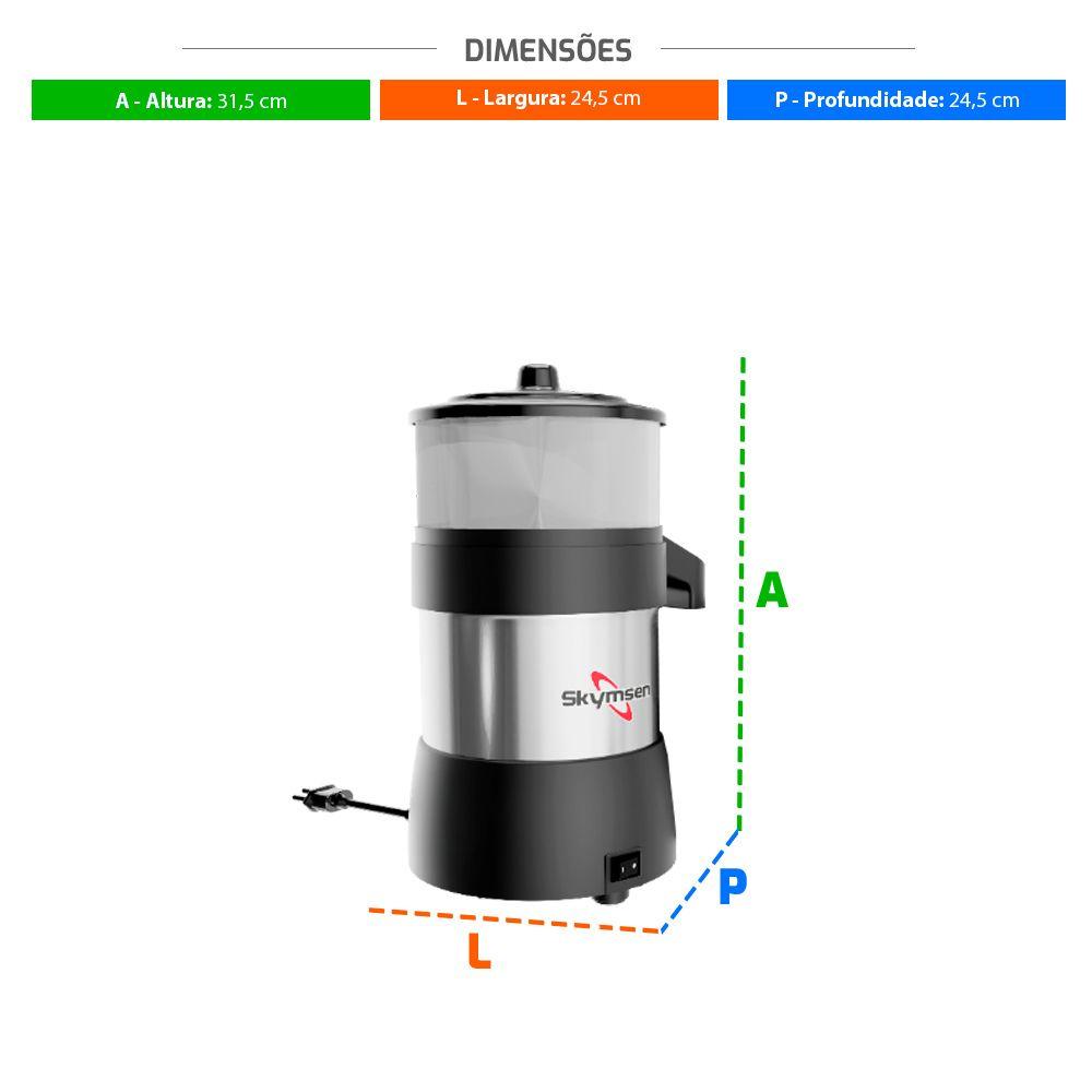Extrator de Sucos Industrial Inox Com Câmara PP 0,25 HP ES Bivolt - Skymsen 710229
