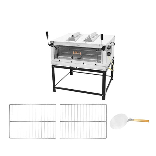 Forno Gás Industrial Infra Refratária Roma Inox Firiv110 + 2 Grades Extra + pá Pizza - Venâncio