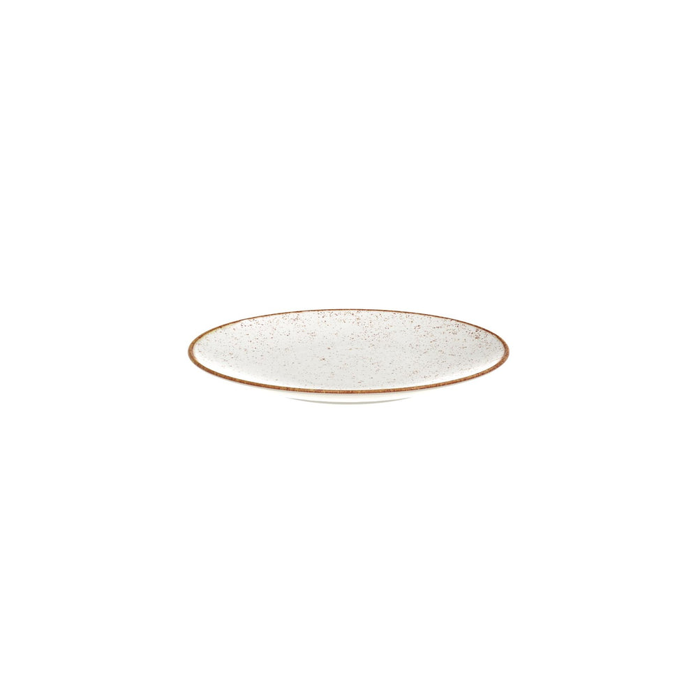 Conjunto de 12 Pratos Sobremesa Rústico Marrom em Porcelana Decorada 21 cm - Tramontina 96980010
