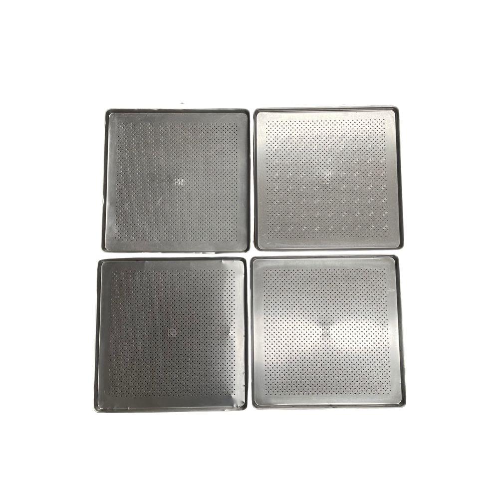 SEMINOVO - Kit 10 Assadeiras Estampada Perfurada Alumínio 35cm x 35cm Prp-004 - Cimapi