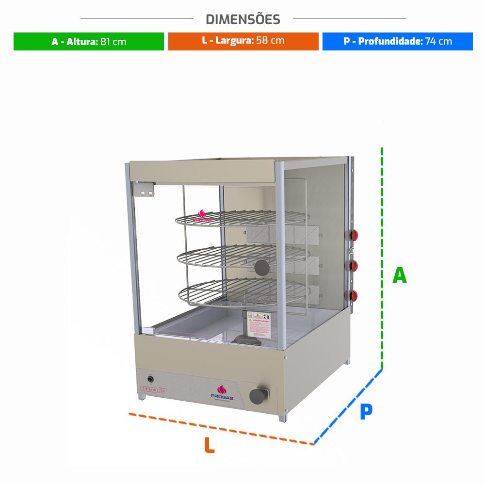 Forno Giratório Multiuso a Gás Profissional 3 Grelhas 30kg Infravermelho PRP-124G Bivolt – Progás