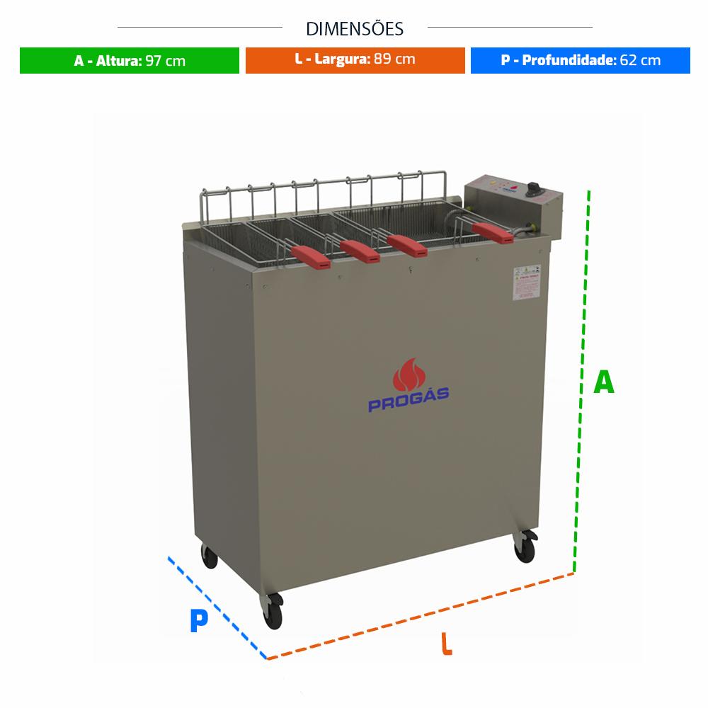 Fritadeira Industrial Elétrica Água e Óleo 42L PR-3000E 220V - Progás