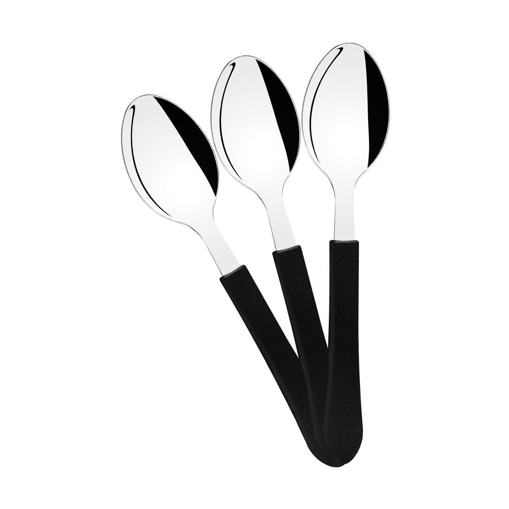 Kit 6 Colheres de Sopa Leme Com Lâmina em Aço Inox Cabo Preto CPBAG - Tramontina 23183400