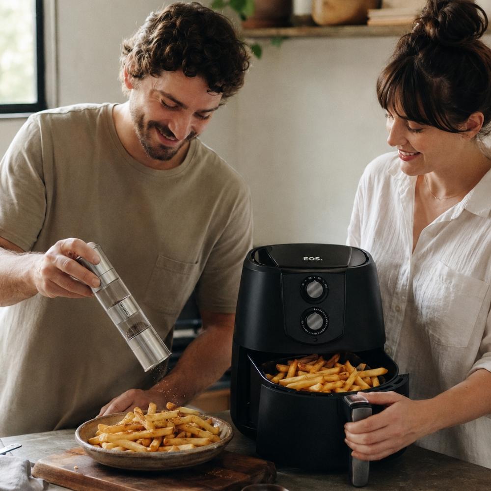 Fritadeira Sem Óleo Air Fryer Toutch EAF42T 127v Eos Com Moedor Sal e Pimenta Duplo Tramontina