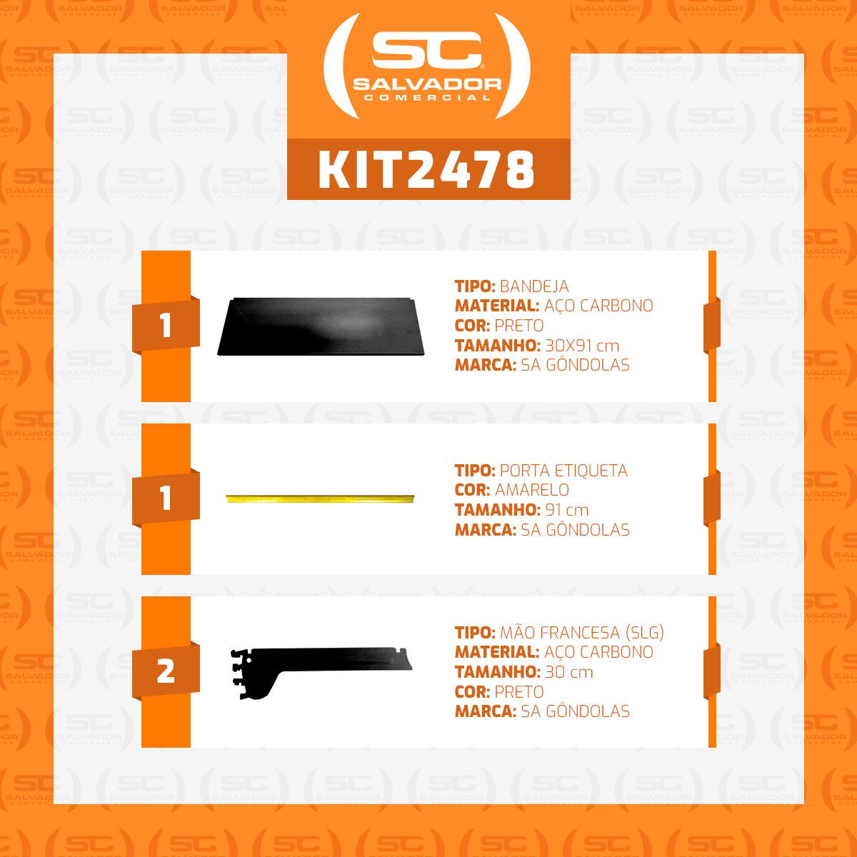 Bandeja Prateleira Com Reforço 30x91 Para Gôndolas New Plus Preto Porta Etiqueta Amarelo Sa Gôndolas