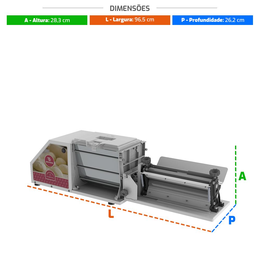 Amassadeira Semirrápida 3kg Conjugada 4x1 Cilindro Extrusor Moedor Aeli-310 g2 - Braesi 220v B18638