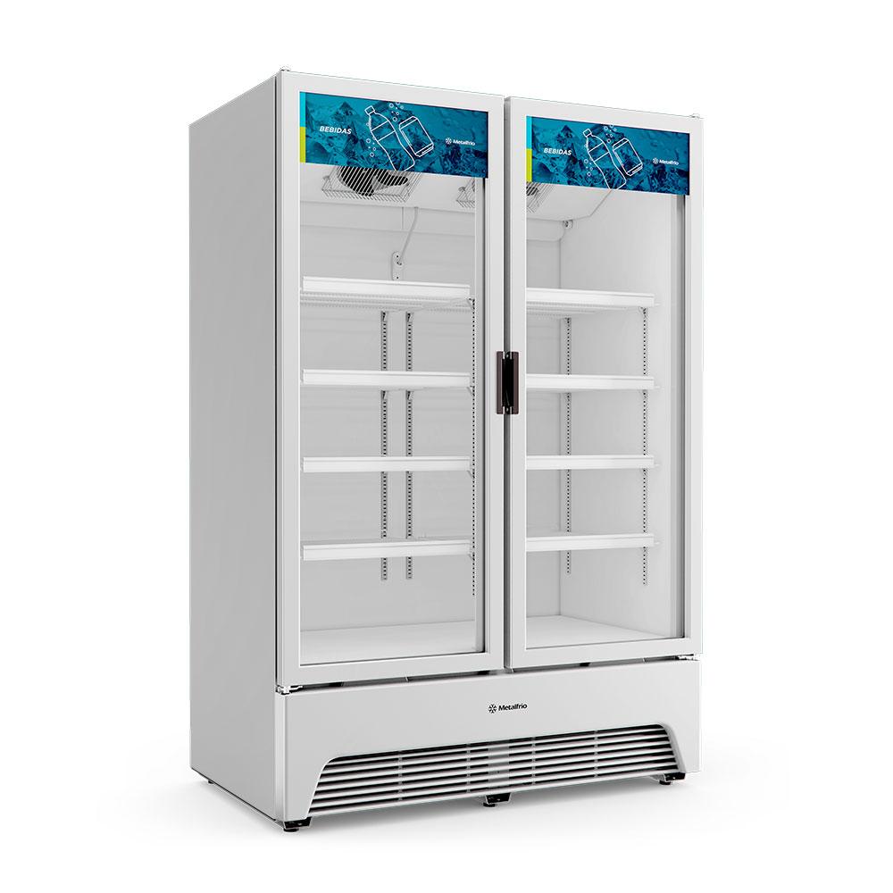 Refrigerador Expositor Vertical Bebidas Duas Portas Vidro 1164/1257l Vbm3al Optima Branca 220v - Metalfrio