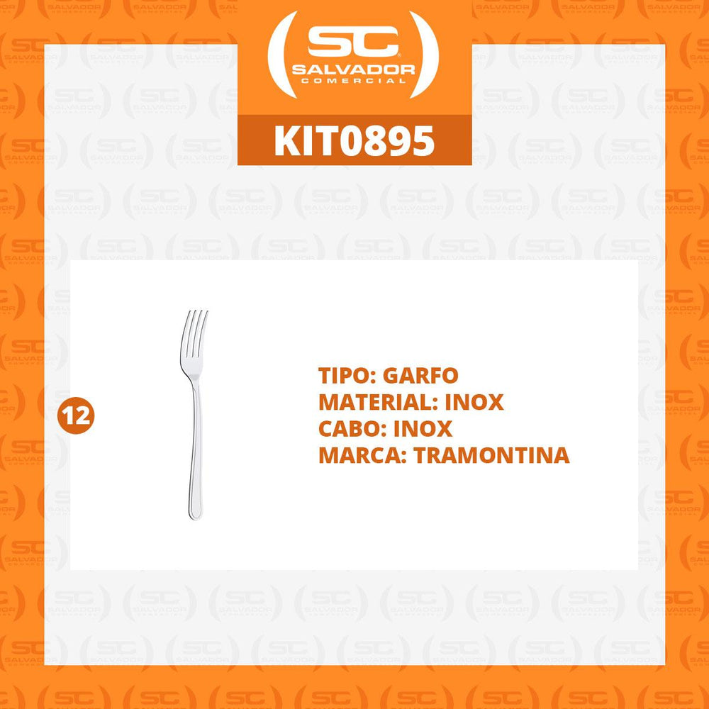 Kit 12 Garfos de Mesa Buzios em Aço Inox GIBAG - Tramontina