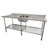 Bancada Mesa 200x70 Inox 430 Com 1 Cuba 50x40x25 Com Grade Inferior - Imeca 6814