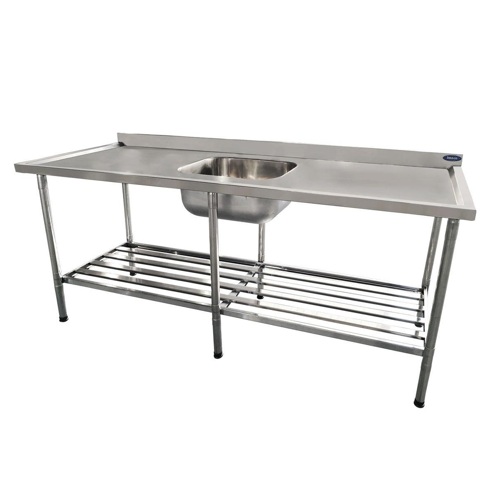 Bancada Mesa 200x70 Inox 430 Com 1 Cuba 50x40x25 Com Grade Inferior - Imeca 6814