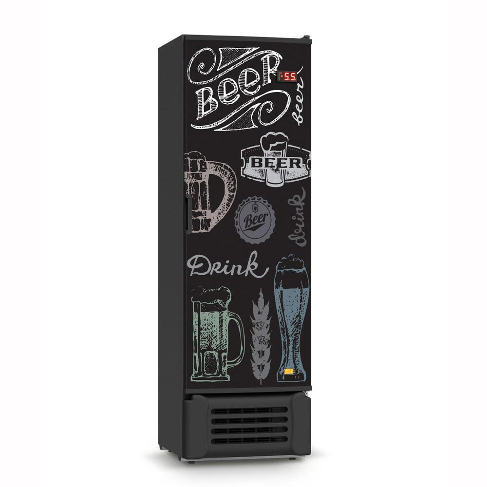 Visa Cooler Expositor Cervejeira 400 Lts Porta Solida VCC400S Preta Adesivada - Refrimate