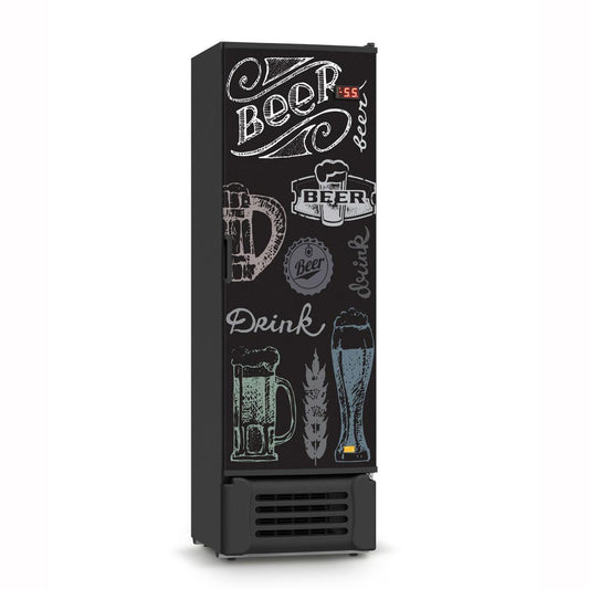 Visa Cooler Expositor Cervejeira 400 Lts Porta Solida VCC400S Preta Adesivada - Refrimate