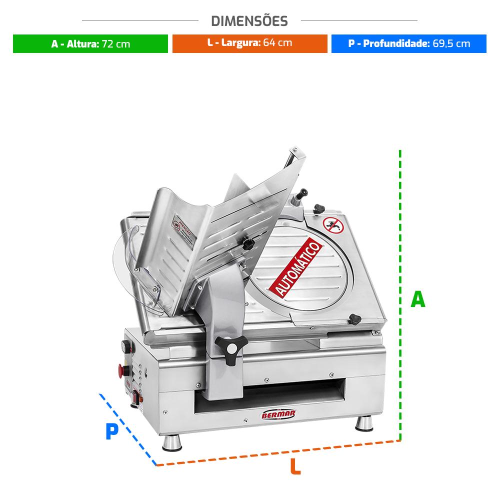Cortador De Frios Profissional Automático Inox Bm95Nr Pf Bivolt - Bermar