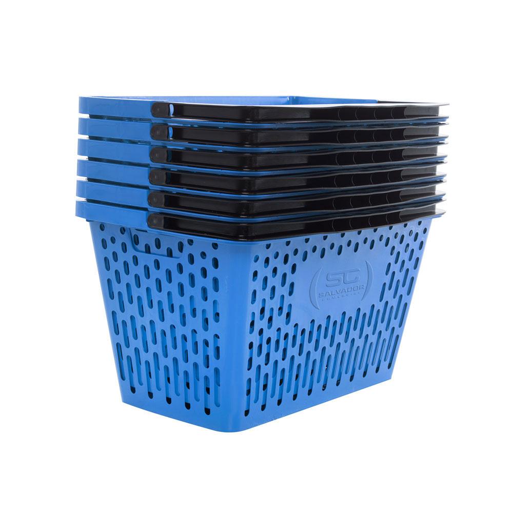 Carrinho de Compras Preto Com Cestos D-500 12kg Removíveis Azul - Dellaplast