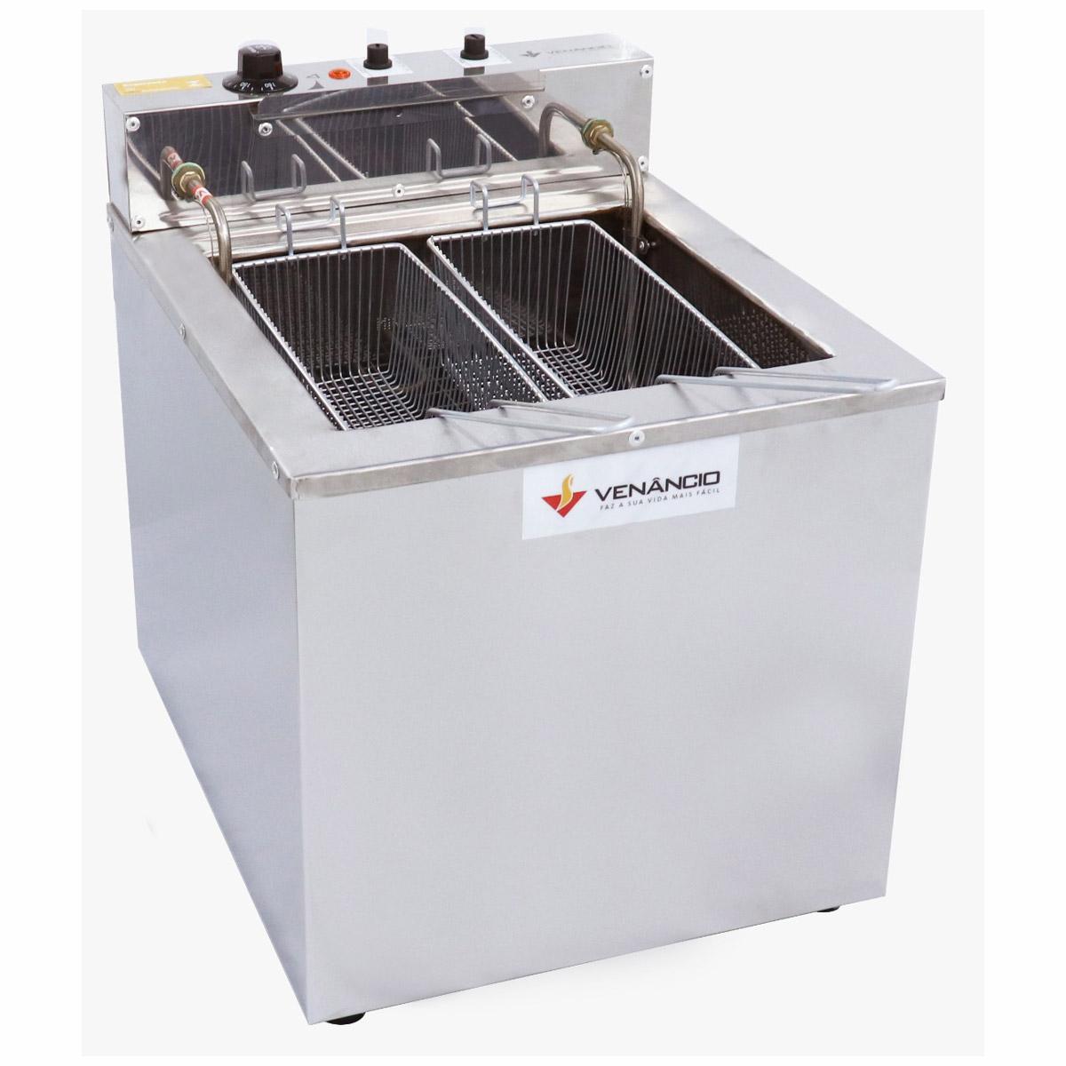 Fritador Fritadeira Tacho Elétrico Água e Óleo 23L Mesa SFAO4 Venâncio
