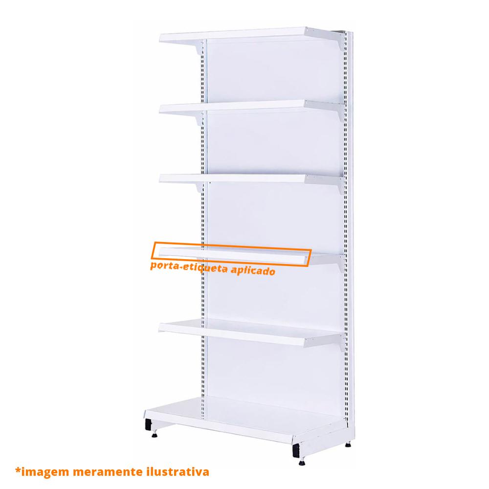 Gôndola Prateleira New Plus 2,00 Parede Inicial GPI - SA Gôndolas Porta Etiquetas Branco