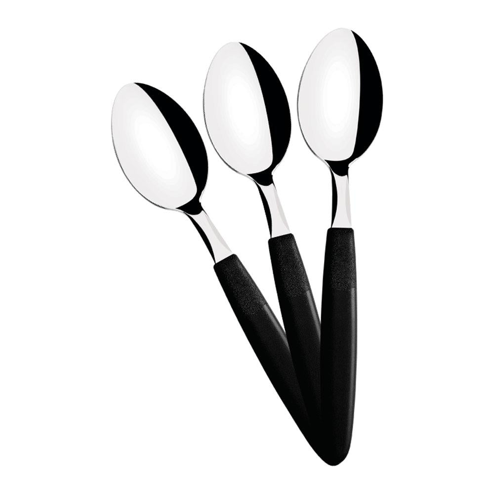 Kit 60 Colheres de Sobremesa Ipanema Com Lâmina Em Aço Inox Cabo Preto Csptop - Tramontina