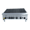 Painel frontal com botões de controle da chapa charbroiler Venâncio CGG90 a gás, para ajuste preciso da temperatura