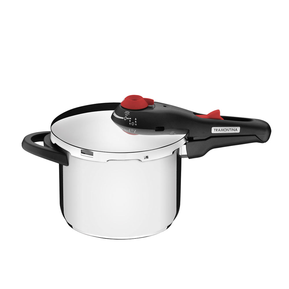 Kit Panela de Pressão 6l Solar + Panela Wok Alumínio Loreto 28cm Vermelha - Tramontina