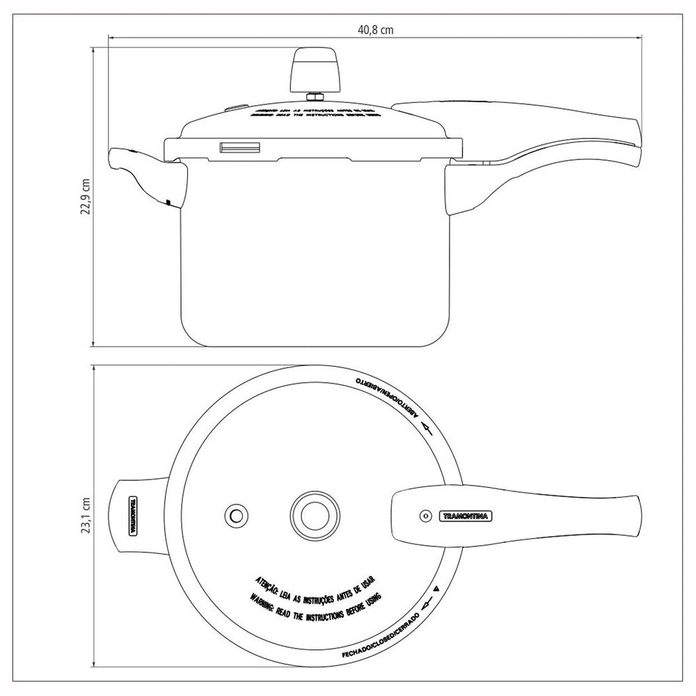 Kit Panela de Pressão 4,5L Vancouver Vermelha + 1 Panela Wok 36cm - Tramontina
