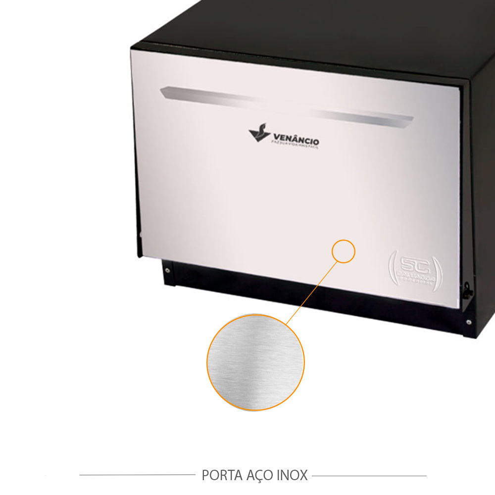 Porta em aço inox do forno industrial a gás Venâncio F60i, garantindo durabilidade e fácil limpeza
