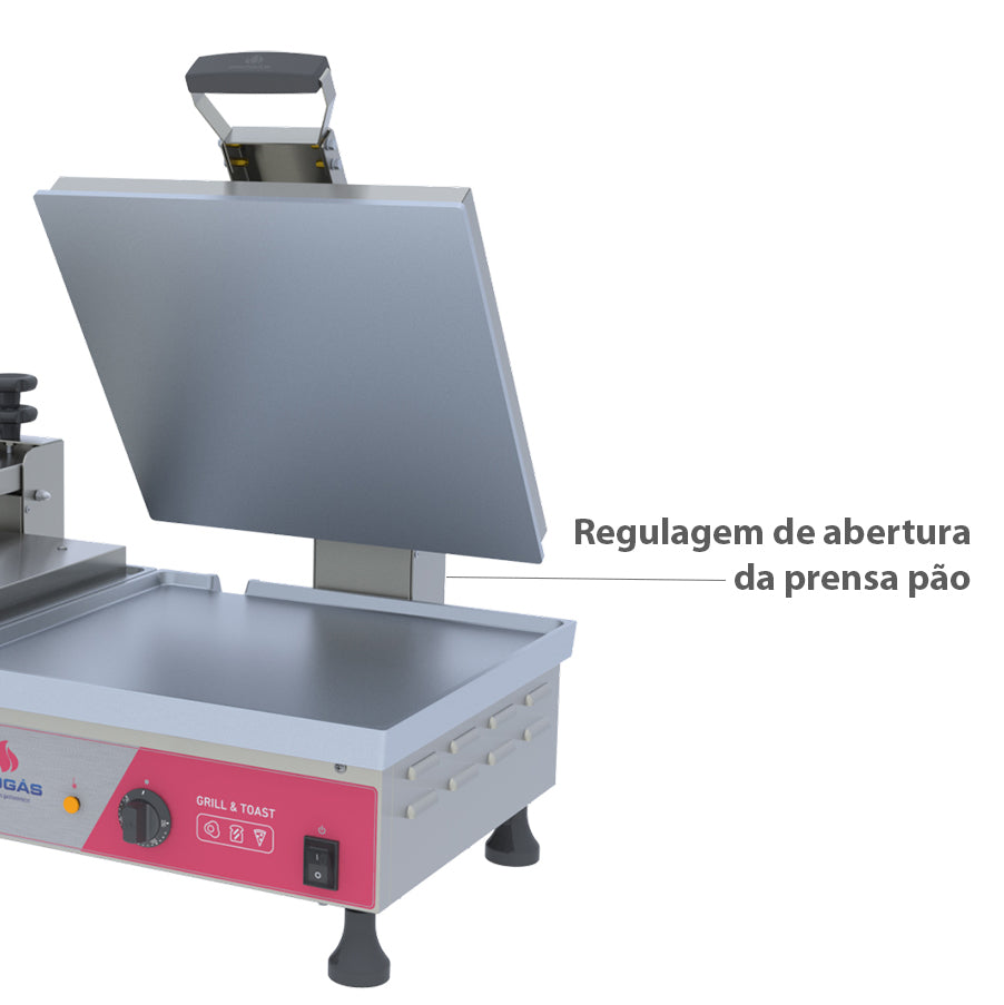 Regulador de pressão independente para preparo de lanches na Prensa Dupla Elétrica Progás PRA-45ED 127V