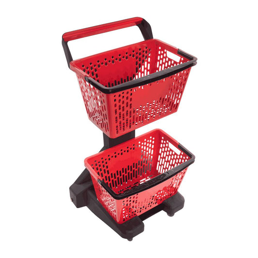 Carrinho de compras Dellaplast com 2 cestos de 12kg removíveis