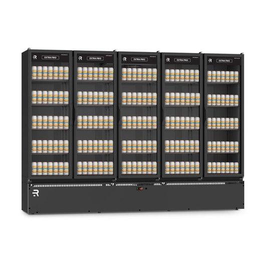 Expositor refrigerado extra frio 5 portas para carnes e bebidas