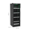 Expositor refrigerado para bebidas 209L Venax com gabinete colorido e 4 prateleiras ajustáveis.