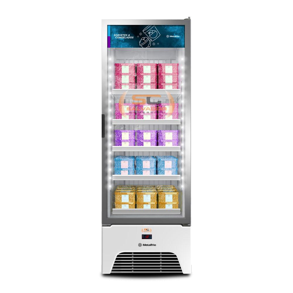 Expositor vertical para congelados Metalfrio 490 litros branco