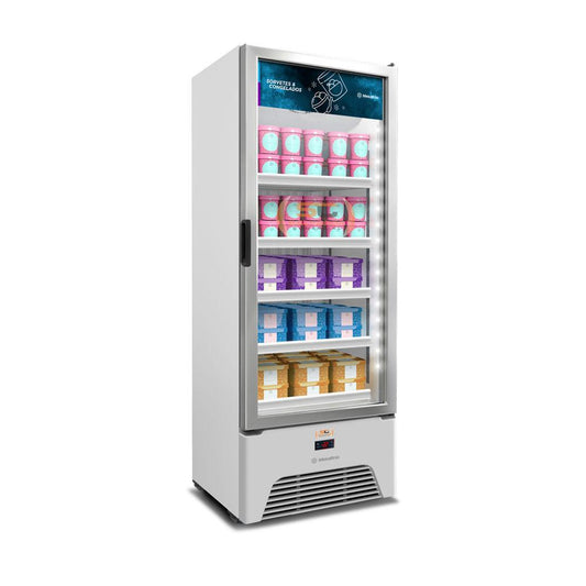 Freezer vertical para sorvete Metalfrio VF50AH 490L com porta de vidro