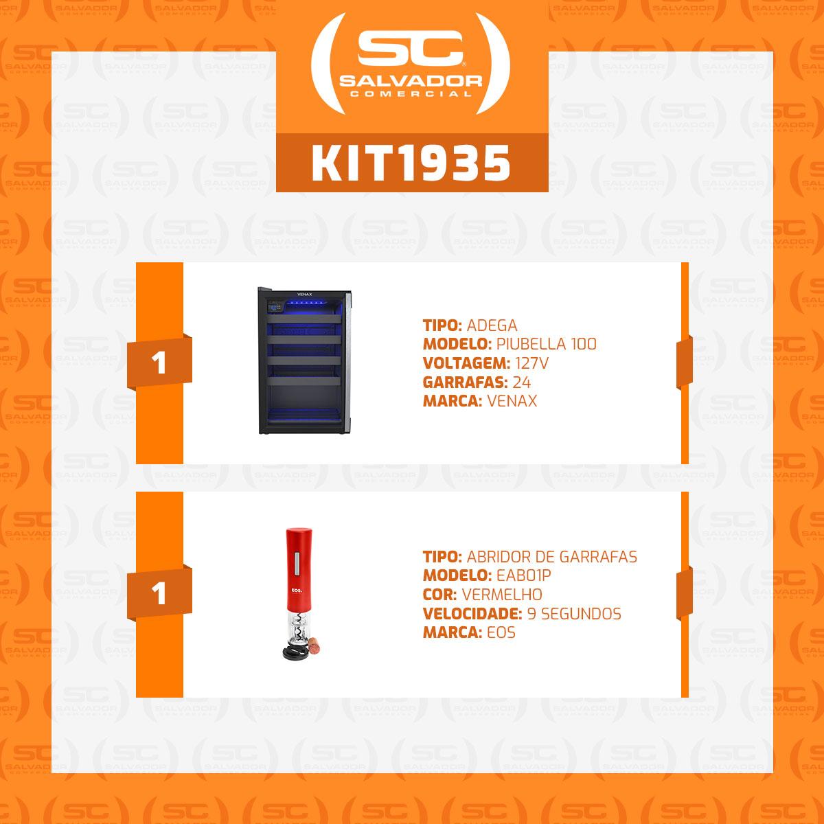 Kit Adega Vinho Venax Piubella 127V com Abridor Elétrico