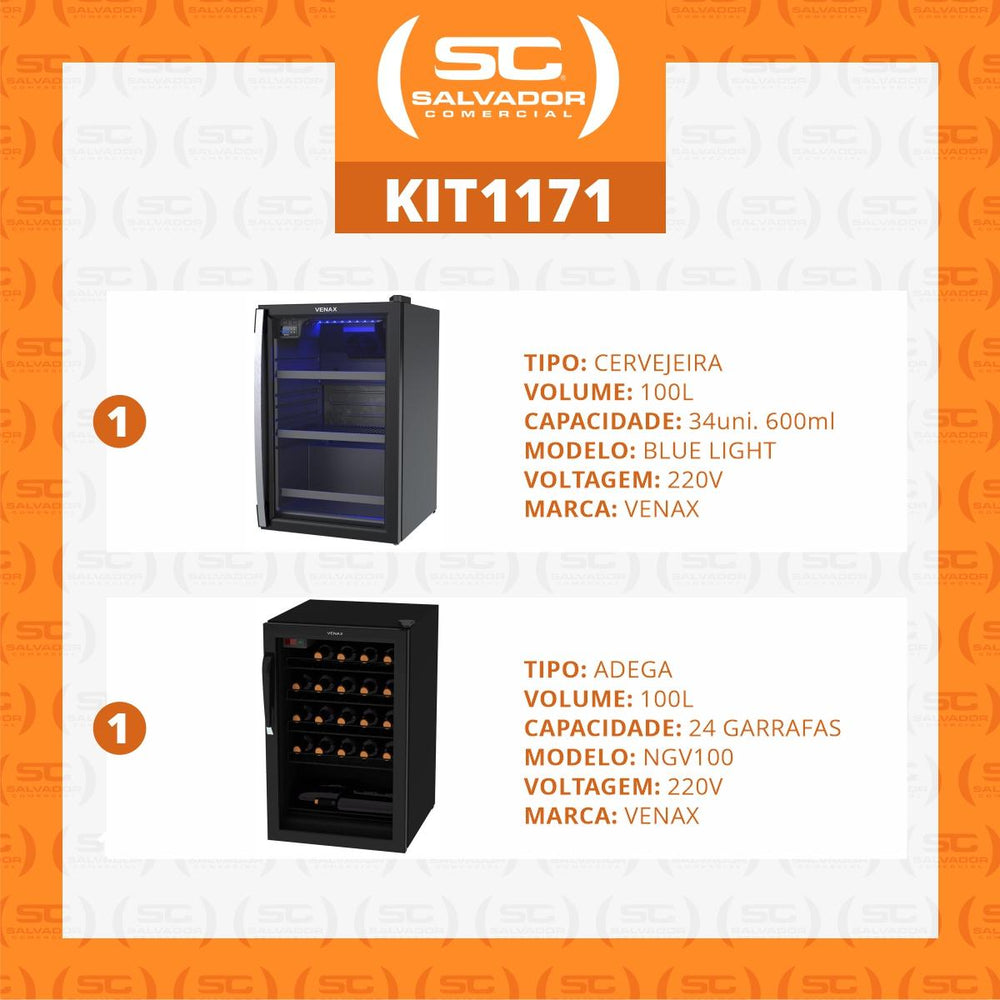 it Cervejeira Adega Venax Blue Light para Vinhos e Cervejas