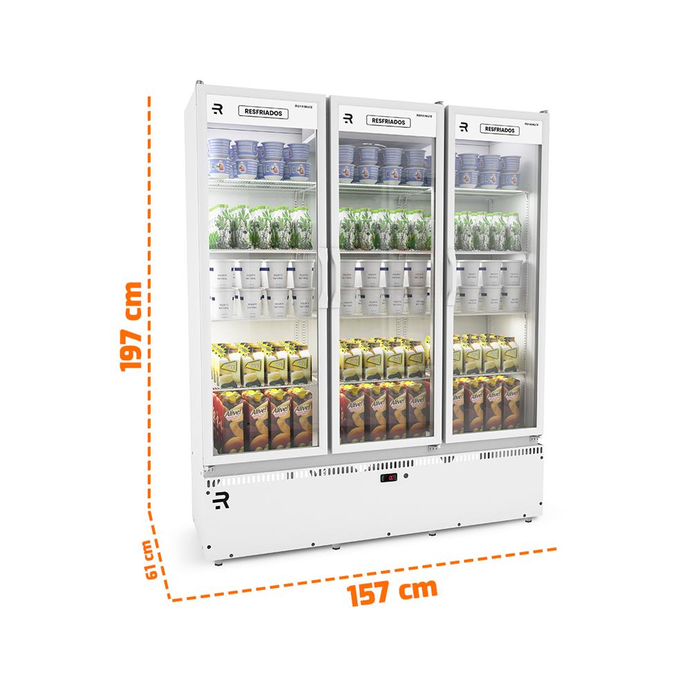 Vitrine Refrigerada 3 Portas para Autosserviço Resfriados Loja na Salvador Comercial