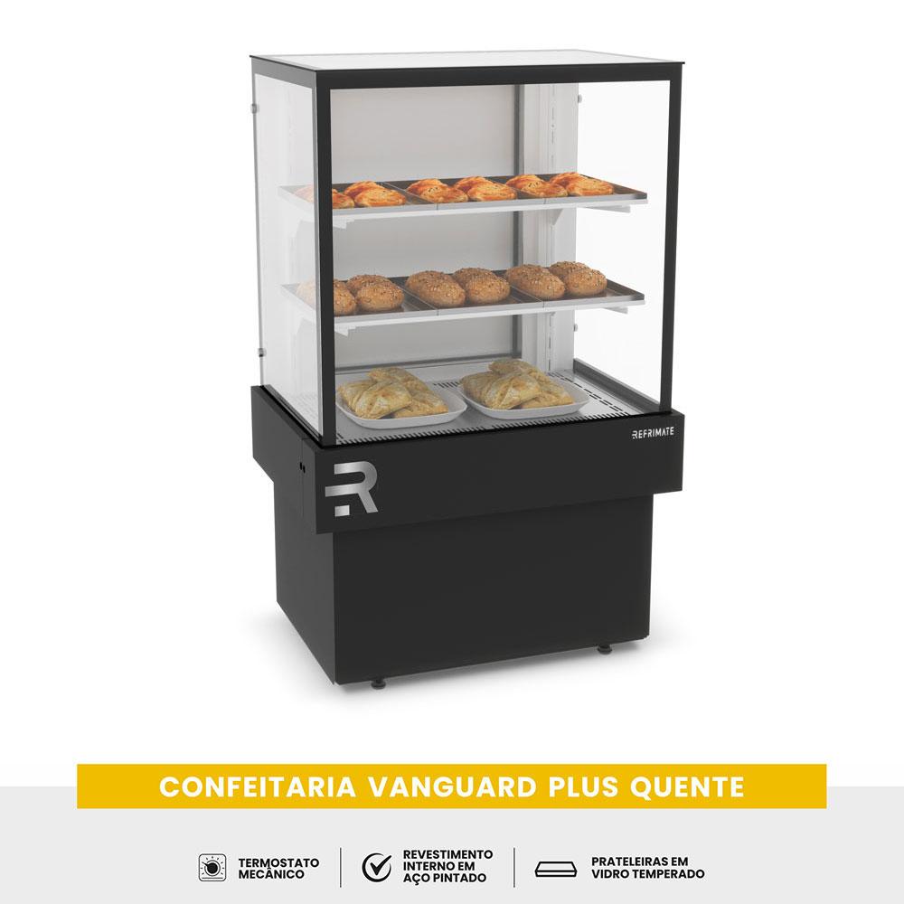 Vitrine térmica para padaria 75cm com controle mecânico de temperatura
