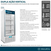 Freezer 220V Metalfrio com tecnologia dupla ação para refrigerar e congelar com eficiência.