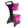 Carrinho Dellaplast com cestos plásticos rosa de 12kg