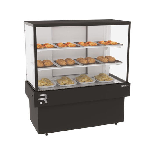 Confeitaria quente expositora 110cm Vanguard Plus da Refrimate em aço galvanizado