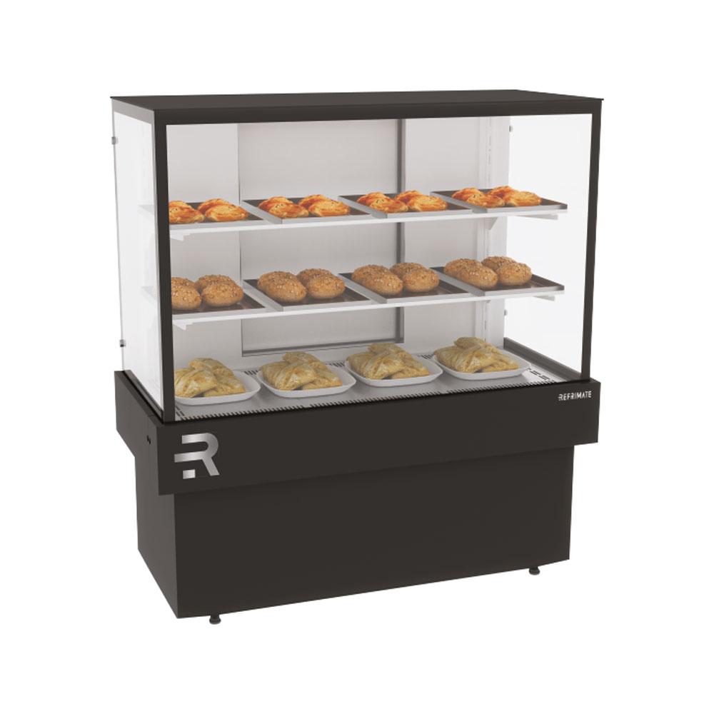 Confeitaria quente expositora 110cm Vanguard Plus da Refrimate em aço galvanizado