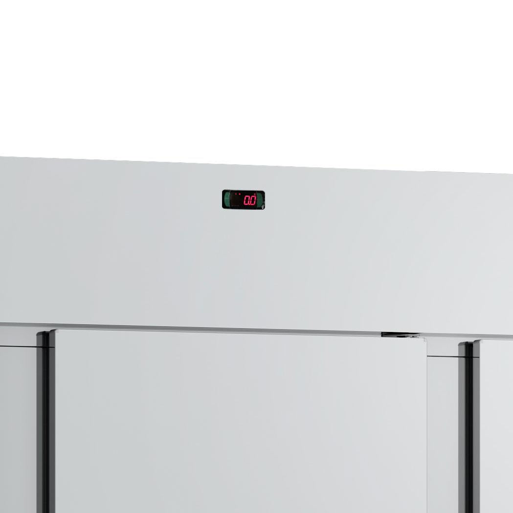 Refrigerador industrial inox para carne, com capacidade de 2900 litros e temperatura controlada.
