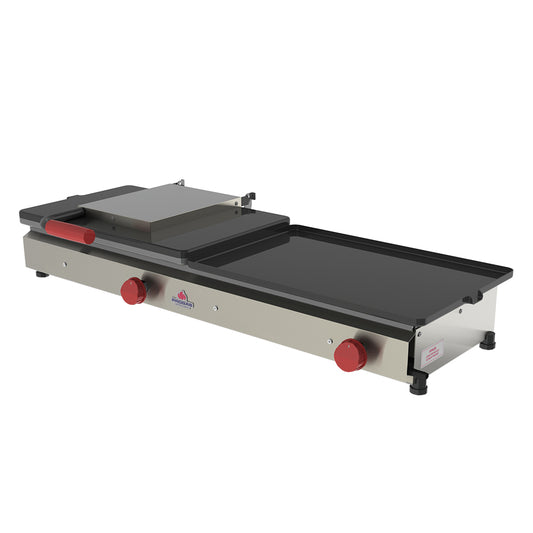 Sanduicheira dupla a gás Progas PR-950 G de aço inox para lanche gigante em lanchonetes e hamburguerias