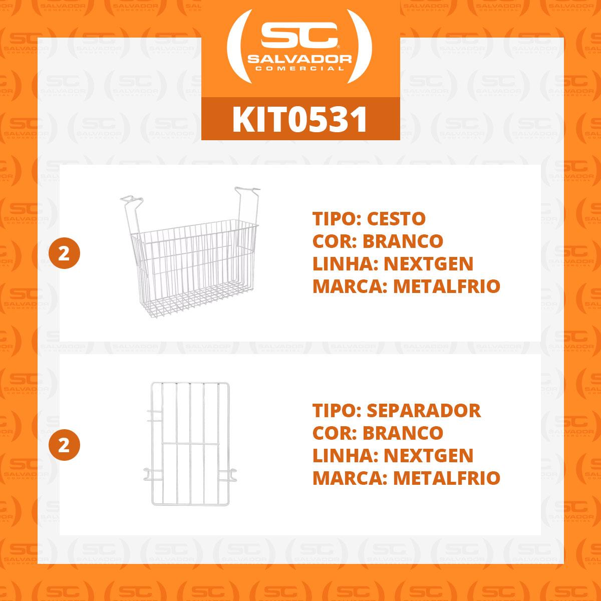 Separadores aramados compatíveis com cestos Nextgen da Metalfrio para otimizar espaço e facilitar a organização.