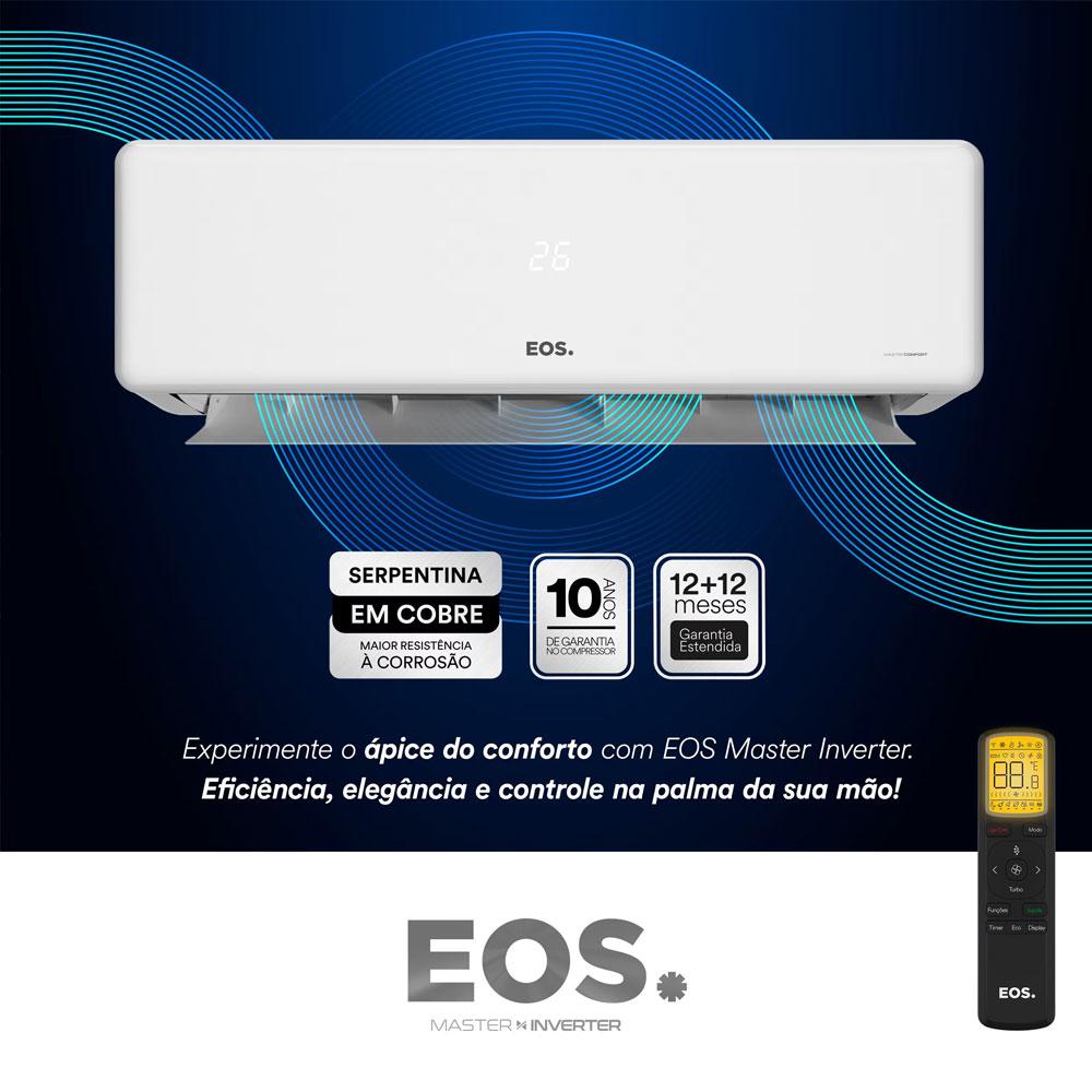 Detalhe da serpentina em cobre do Ar-condicionado Split EOS Master Inverter 24000 BTUs, garantindo maior durabilidade, eficiência na troca de calor e proteção anticorrosão