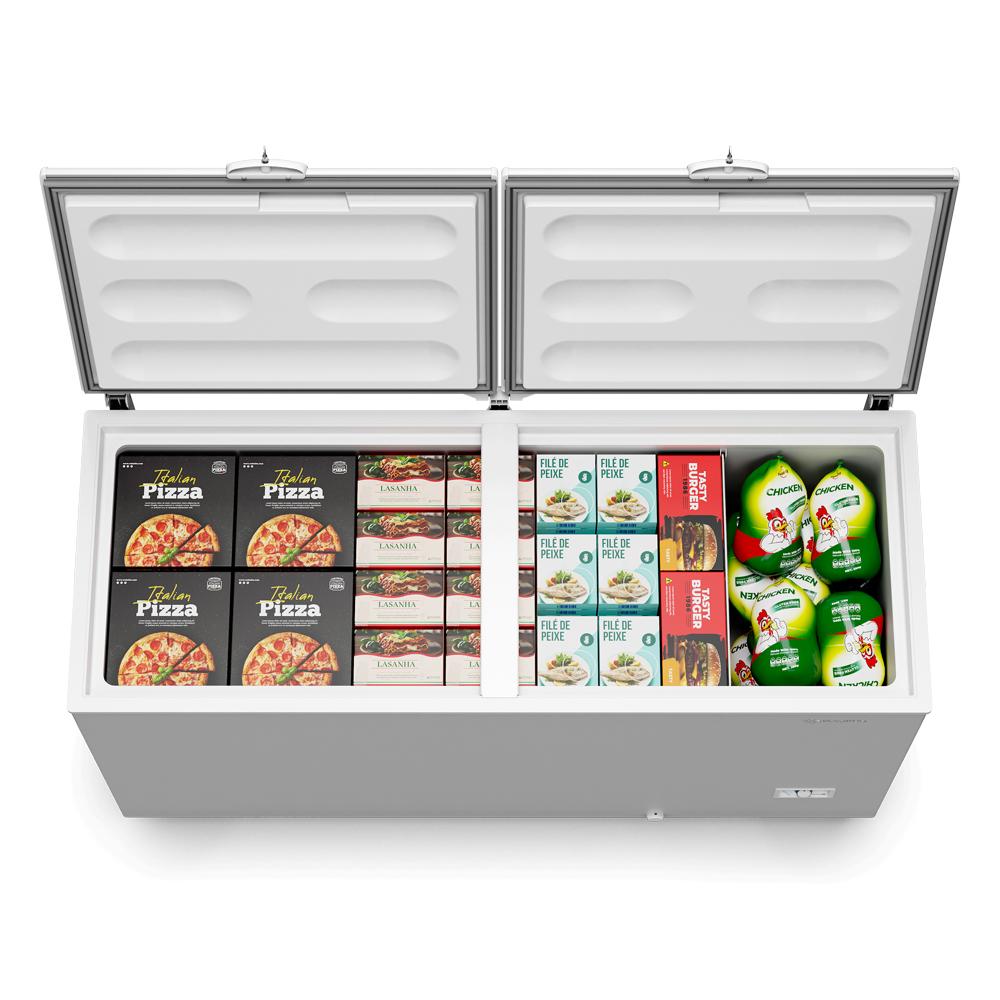 Detalhe do painel de controle do Freezer Metalfrio Inverter Bivolt, com botões para fácil ajuste de temperatura