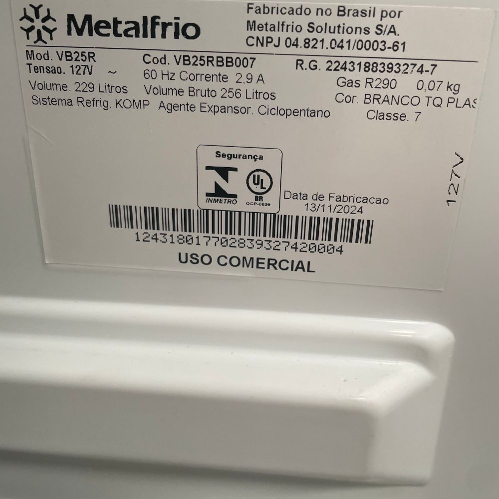 SEMINOVO - vb25r  Refrigerador 127v  229/256L Branca