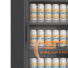 Puxador e detalhe da porta de vidro duplo temperado com fechamento automático do Visa Cooler cervejeiro Refrimate VCCE400PVPP, garantindo vedação e eficiência.